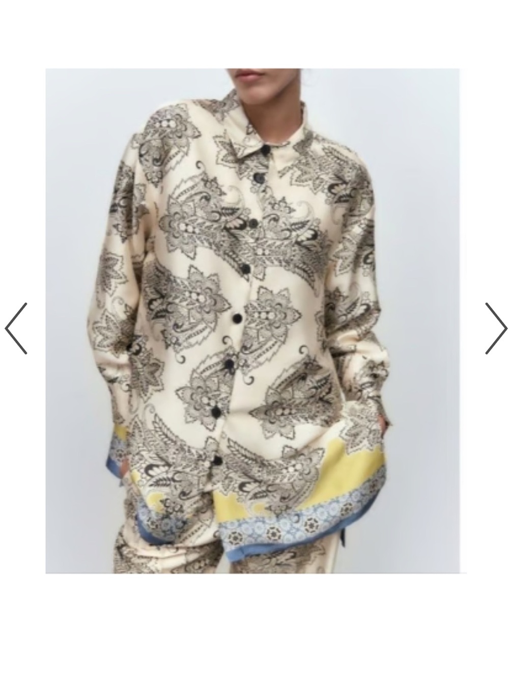Zara Cream Tunic with Black Paisley Print - Picture 10 of 13